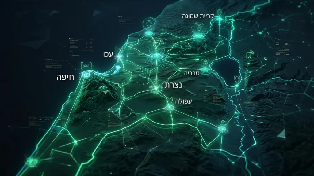 טלגראס צפון - מפת אזורי שירות וקבוצות בצפון