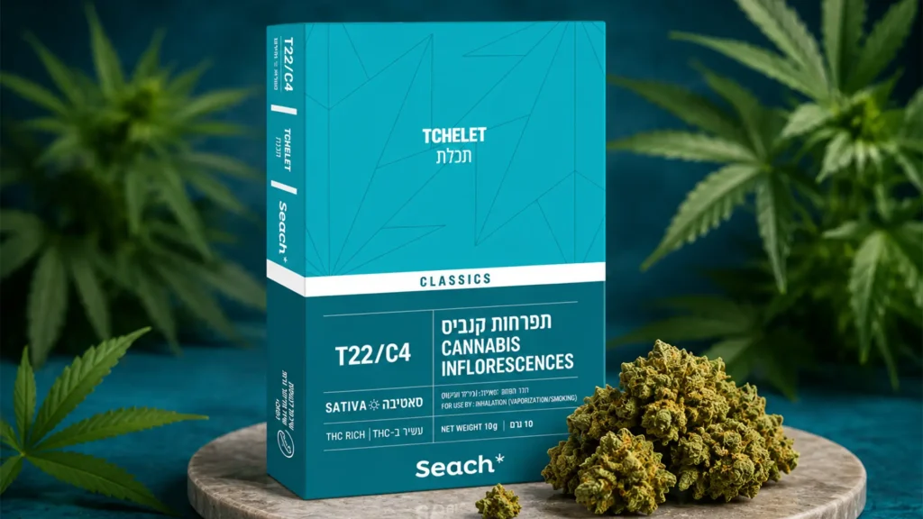 תכלת (Tekhelet) - זן קנאביס רפואי היברידי T22/C4 עם תפרחות אינדור איכותיות