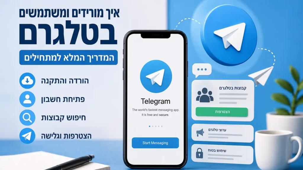 מדריך להורדת טלגרם והצטרפות לקבוצות בטלגרם במכשיר נייד