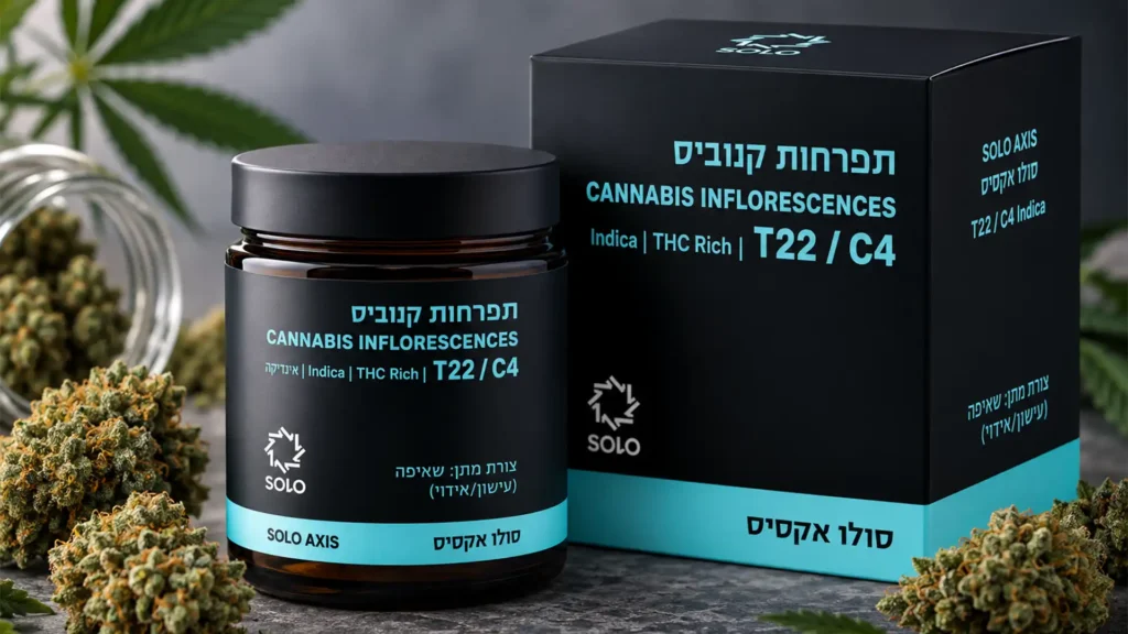 סולו אקסיס של SOLO זן קנאביס רפואי מסוג אינדיקה T22/C4