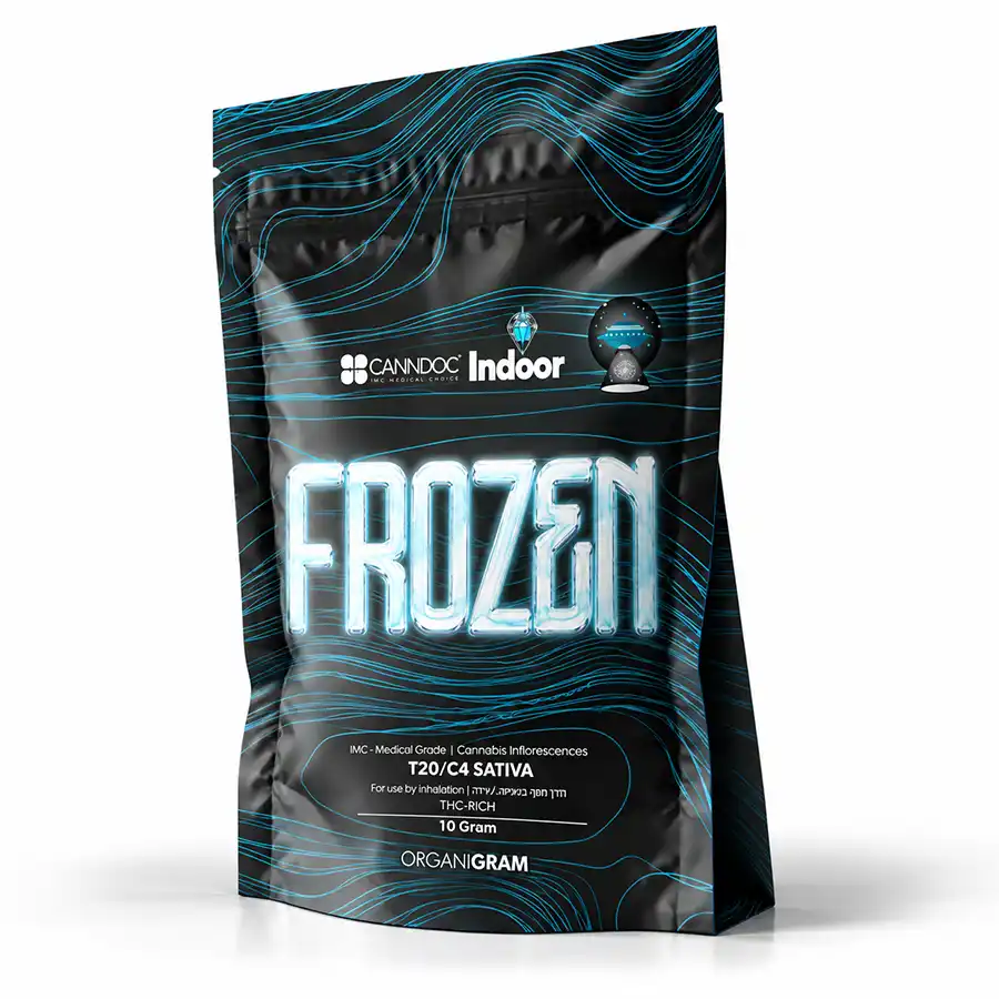 אריזת Frozen (פרוזן) T20/C4 מבית Canndoc Indoor תפרחת קנאביס רפואי סאטיבה