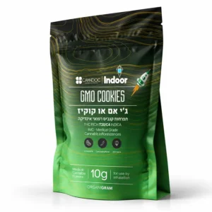 אריזת GMO Cookies (ג'י אם או קוקיז) T20/C4 מבית Canndoc Indoor תפרחת קנאביס רפואי אינדיקה