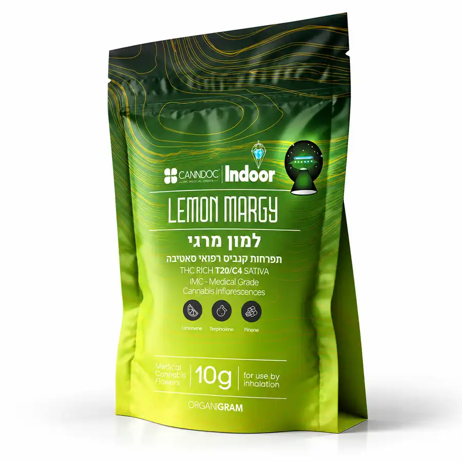 אריזת Lemon Margy T20/C4 מבית Canndoc Indoor תפרחת קנאביס רפואי סאטיבה