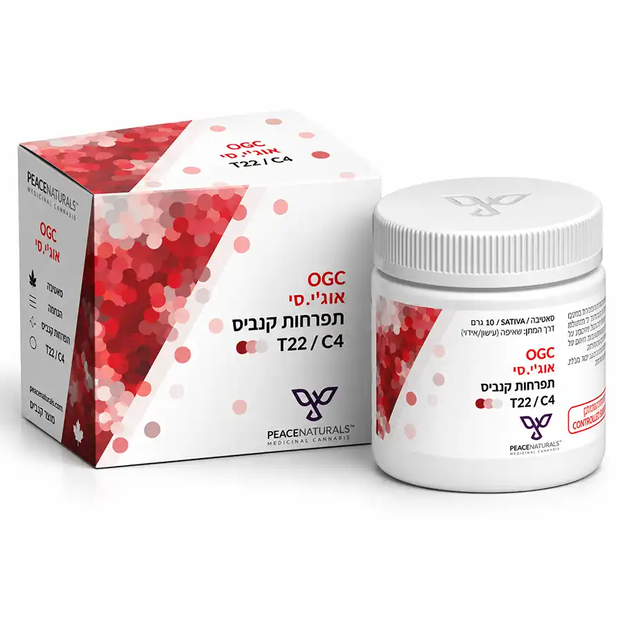 אריזת OGC (או.ג'י.סי) T22/C4 של Peace Naturals תפרחות קנאביס רפואי סאטיבה